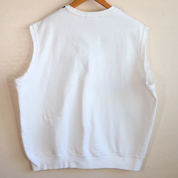 Vintage Polo Ralph Lauren Sweatshirt Vest XXL White V-Neck Golf Crest Preppy - Picture 5 of 15